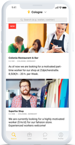 Jobfox on iPhone